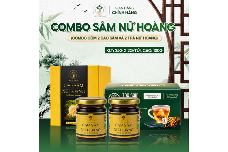 COMBO SÂM NỮ HOÀNG ( 2 CAO SÂM + 2 TRÀ NỮ HOÀNG