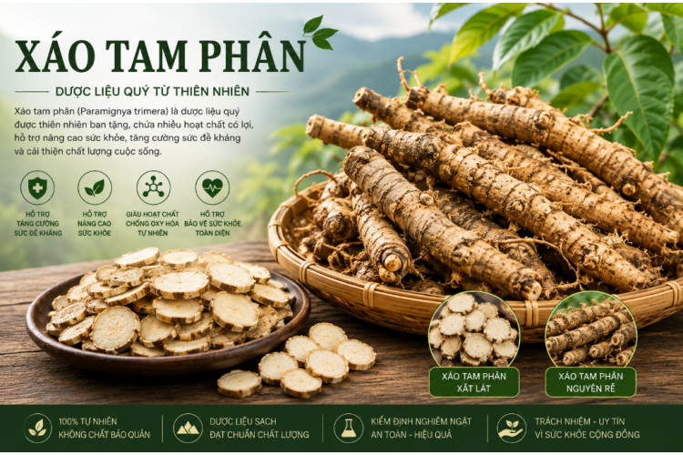 COMBO XÁO TAM PHÂN CẮT LÁT MUA 5KG TẶNG 1KG AN XOA